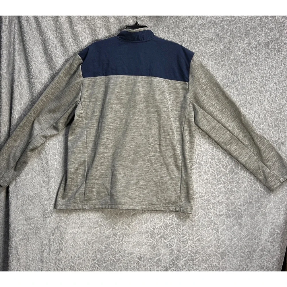 ORVIS Men's Full-Zip Jacket Grey Heather / Navy Yoke Stand Collar Zipper, XL‎